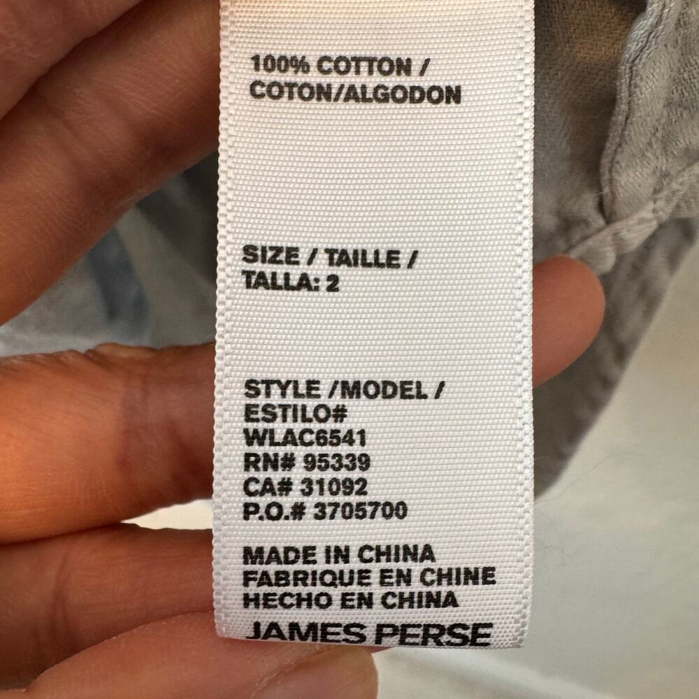 James Perse Los Angeles Gray Cotton Utility Shirt Dress WLAC6541 Size 2 / US M - Picture 5 of 7